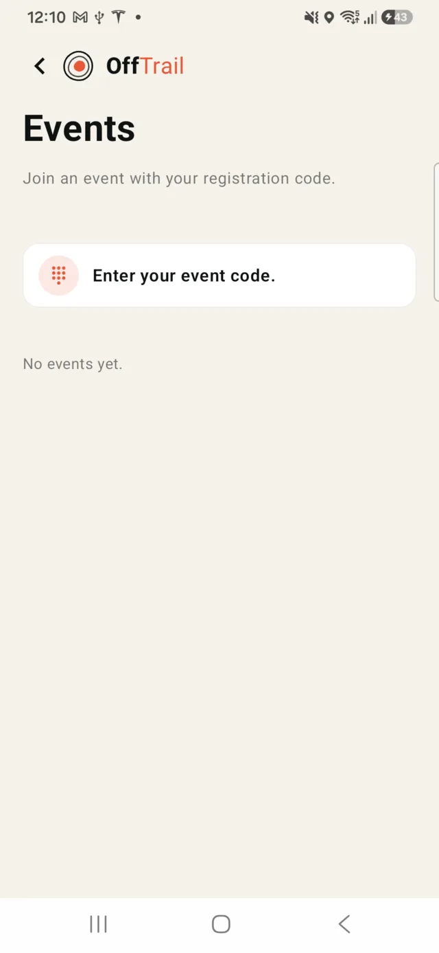 Events screen