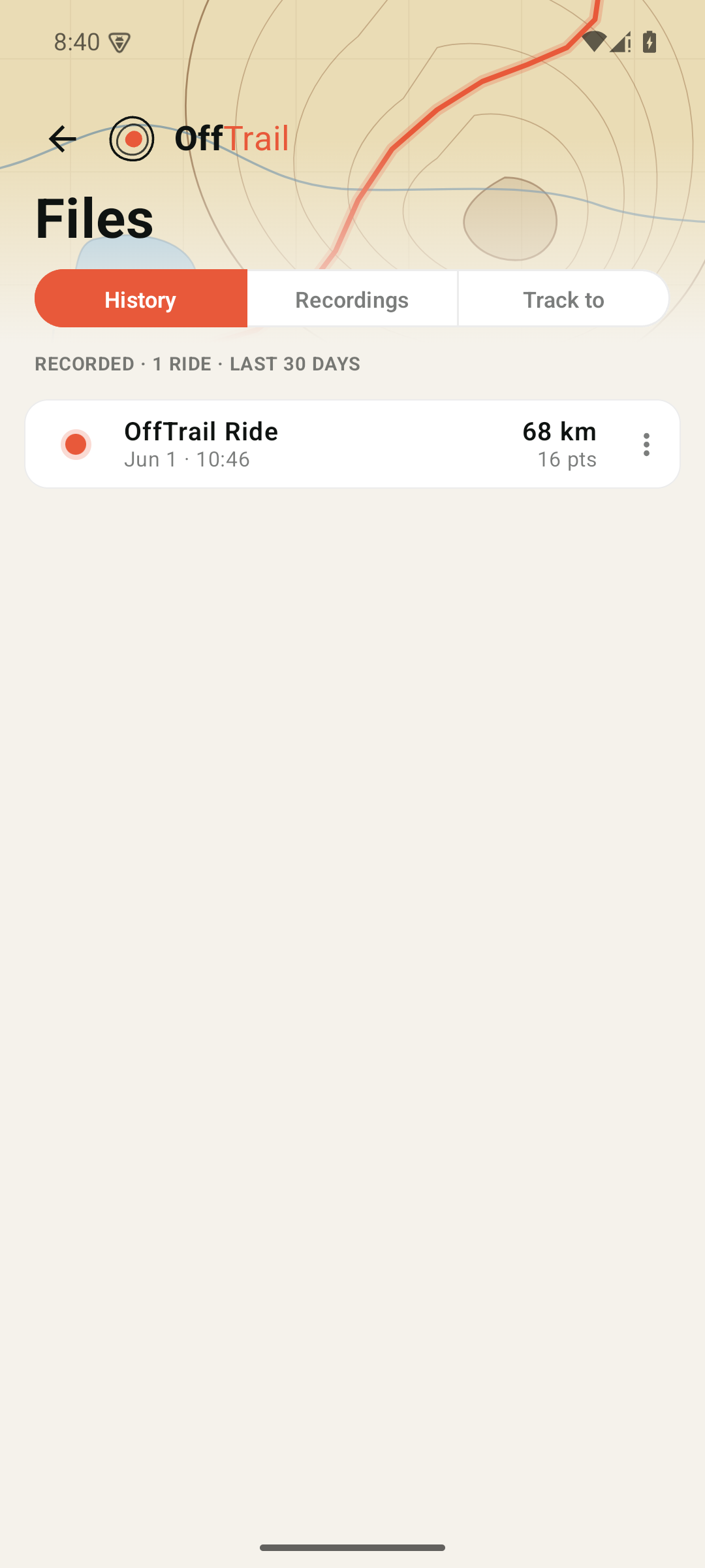 Files screen
