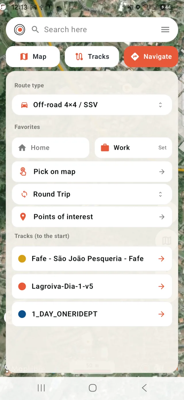 Loaded tracks listed under the Navigate tab